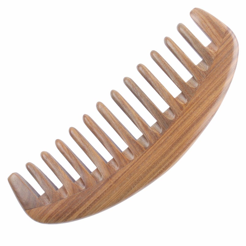 Breezelike Wide Tooth Hair Comb - Natural Detangling Wooden Comb for Curly Hair - No Static Sandalwood Comb for Women and Men - Image 5